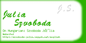 julia szvoboda business card